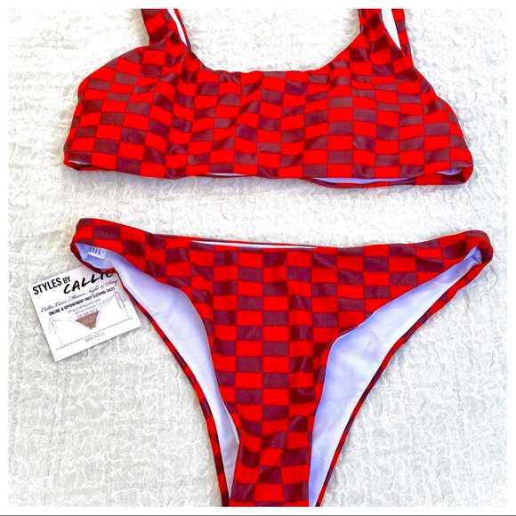 🎉HP NWT Sexy & Sporty Checkered Scoop 2Pc Bikini Set - Picture 4 of 13